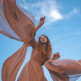 Dusty Rose Makosh Goddess Dress • Organic Bridesmaid Kimono Dress • Cotton Wrap Dress - AYA SW IDR
