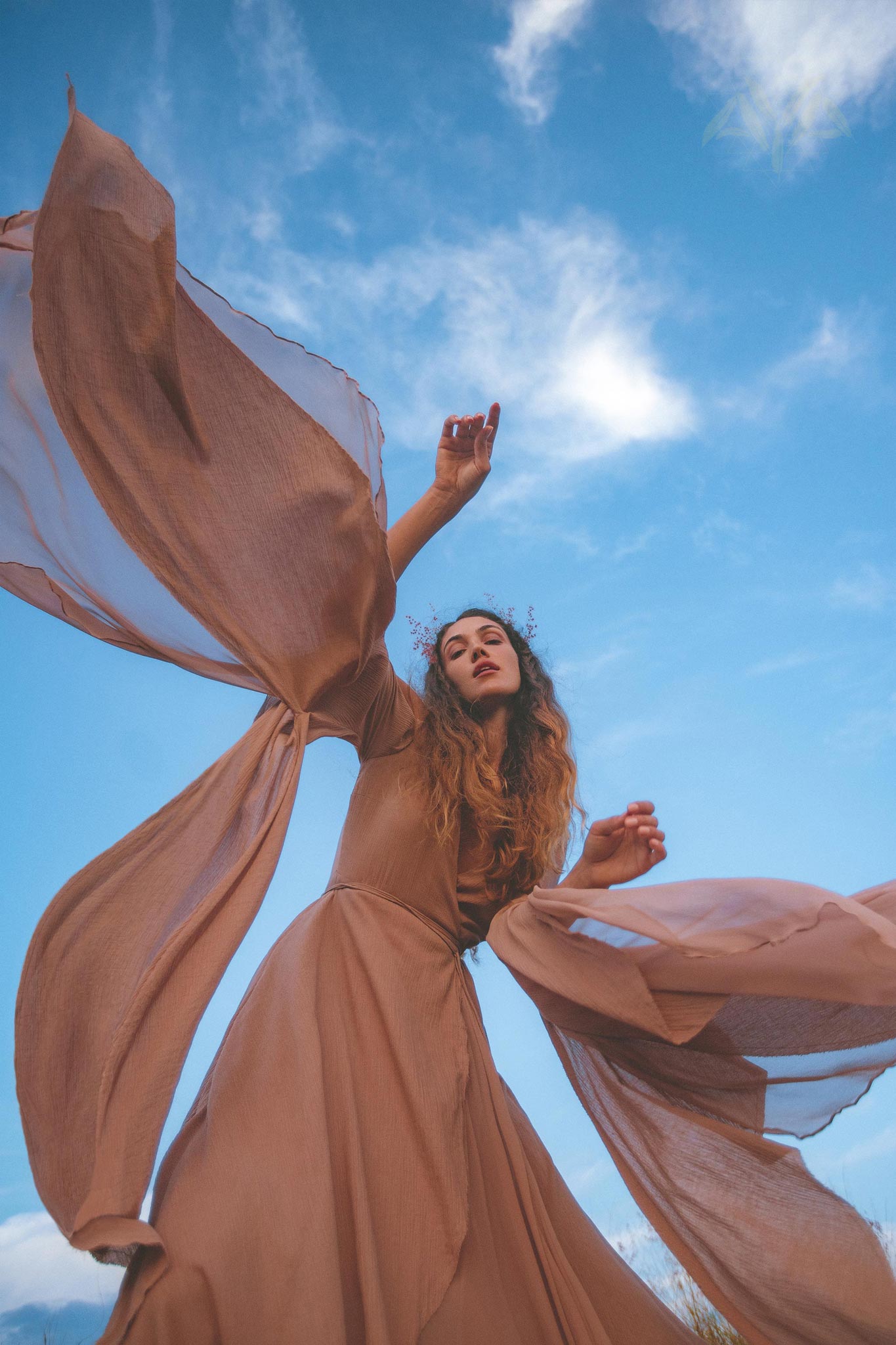 Dusty Rose Makosh Goddess Dress • Organic Bridesmaid Kimono Dress • Cotton Wrap Dress - AYA SW IDR