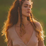 Dusty Rose Makosh Goddess Dress • Organic Bridesmaid Kimono Dress • Cotton Wrap Dress - AYA SW IDR