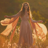 Dusty Rose Makosh Goddess Dress • Organic Bridesmaid Kimono Dress • Cotton Wrap Dress - AYA SW IDR
