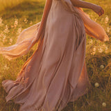 Dusty Rose Makosh Goddess Dress • Organic Bridesmaid Kimono Dress • Cotton Wrap Dress - AYA SW IDR