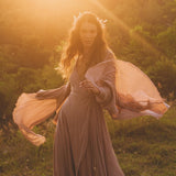 Dusty Rose Makosh Goddess Dress • Organic Bridesmaid Kimono Dress • Cotton Wrap Dress - AYA SW IDR