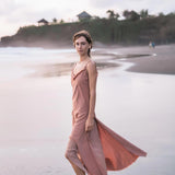 Rose Bridesmaid Dress, Midi Pink Casual Dress - AYA Sacred Wear