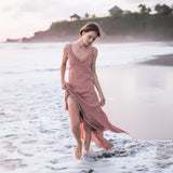 Rose Bridesmaid Dress, Midi Pink Casual Dress - AYA Sacred Wear