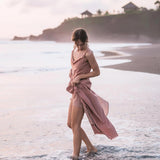 Rose Bridesmaid Dress, Midi Pink Casual Dress - AYA Sacred Wear