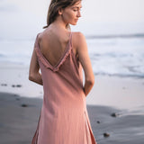 Rose Bridesmaid Dress, Midi Pink Casual Dress - AYA Sacred Wear