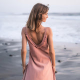 Rose Bridesmaid Dress, Midi Pink Casual Dress - AYA Sacred Wear