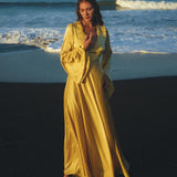 Gold Sundari Goddess Silk Gown • Bridesmaid Wedding Open Back Dress • Bridesmaid Dress - AYA SW IDR