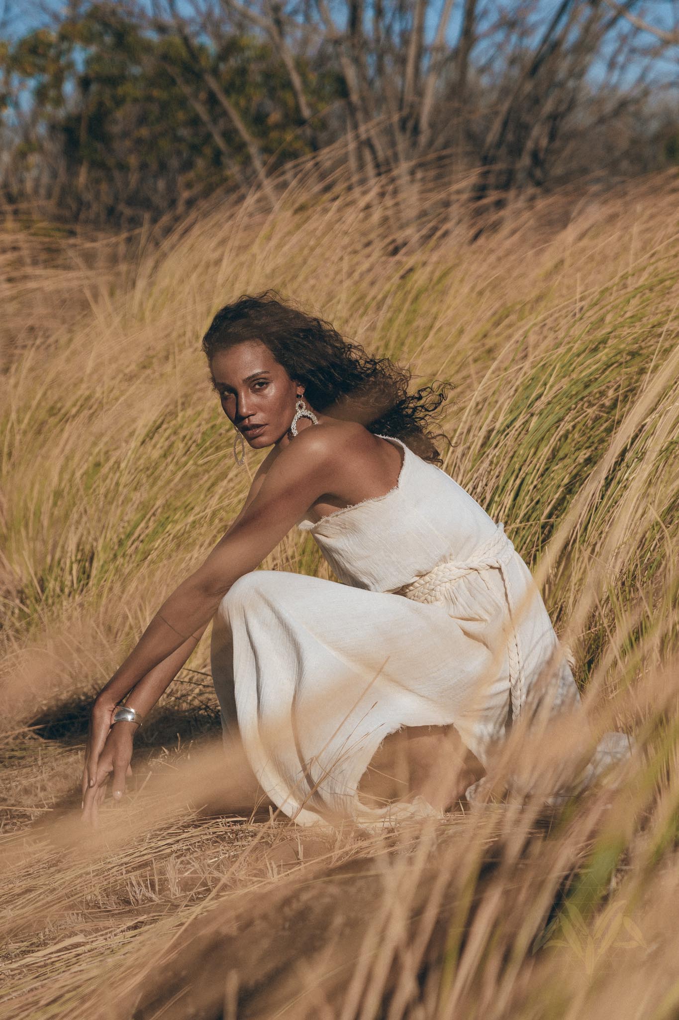 Greek Goddess Dress • Boho Dress • Organic Cotton Bridesmaid Dress • Bohemian Dress - AYA SW IDR