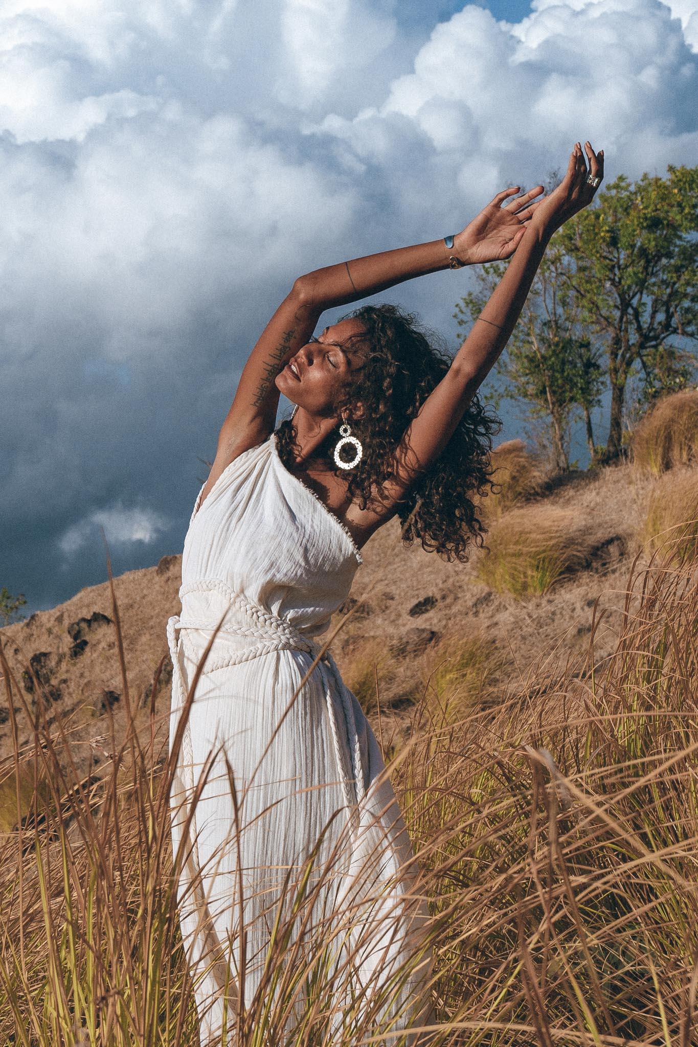 Greek Goddess Dress • Boho Dress • Organic Cotton Bridesmaid Dress • Bohemian Dress - AYA SW IDR