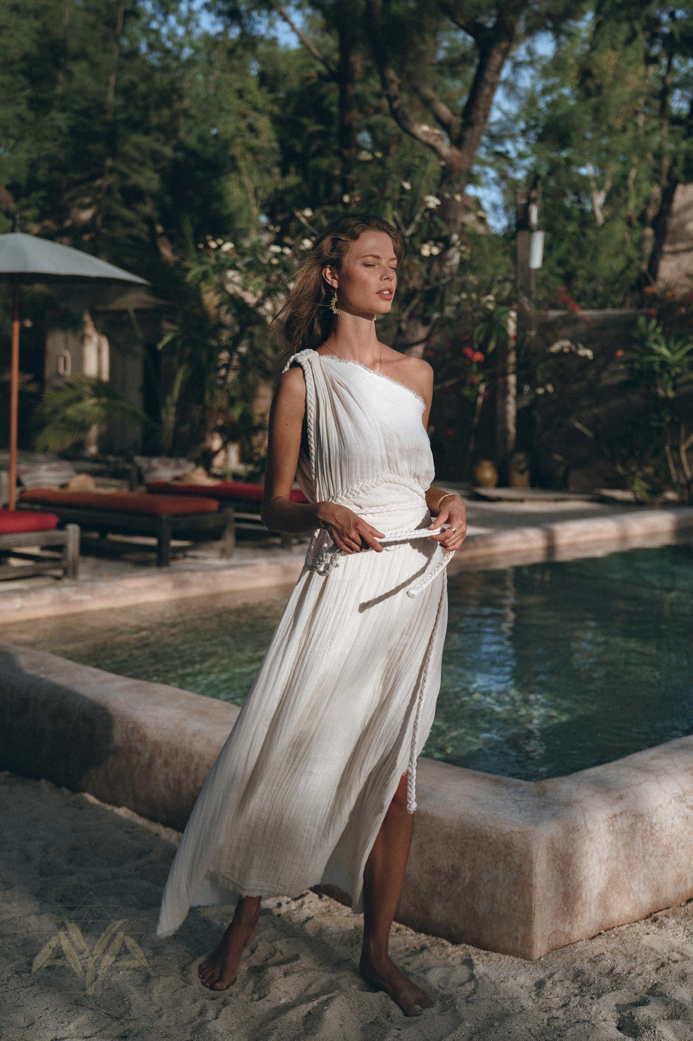 Greek Goddess Dress • Boho Dress • Organic Cotton Bridesmaid Dress • Bohemian Dress - AYA SW IDR