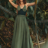 Greek Goddess Dress • Boho Grecian Dress • Boho Dark Green Prom Dress - AYA SW IDR