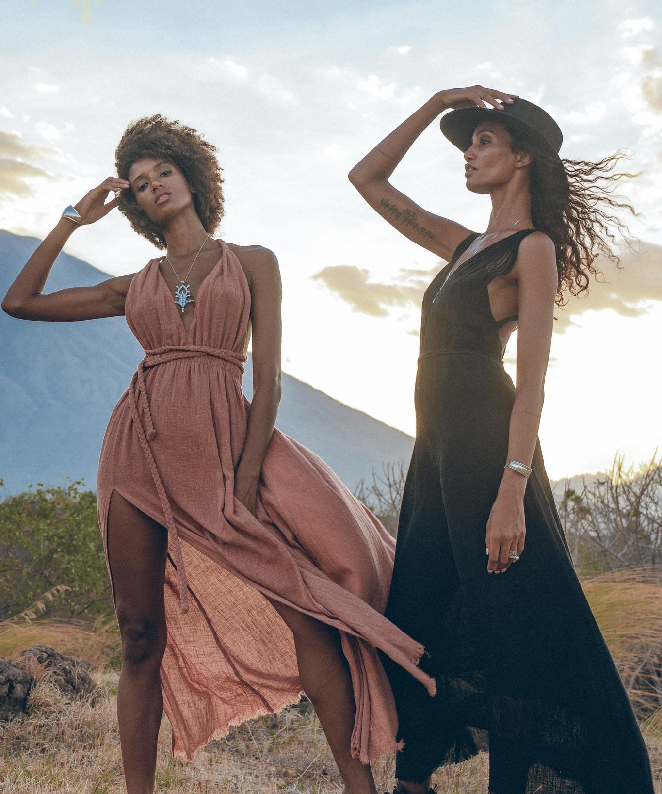 Greek Goddess Dress • Rose Gold Long Maxi Belted Dress - AYA SW IDR