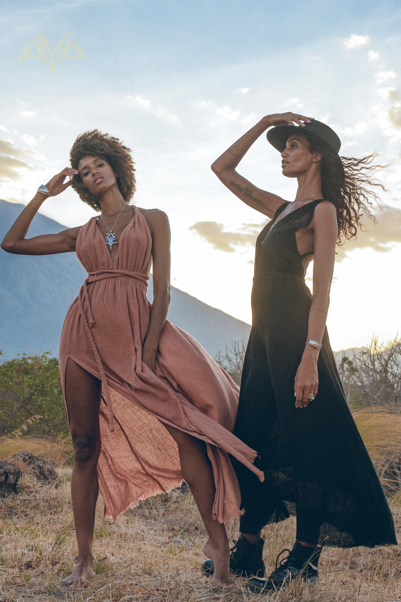 Greek Goddess Dress • Rose Gold Long Maxi Belted Dress - AYA SW IDR
