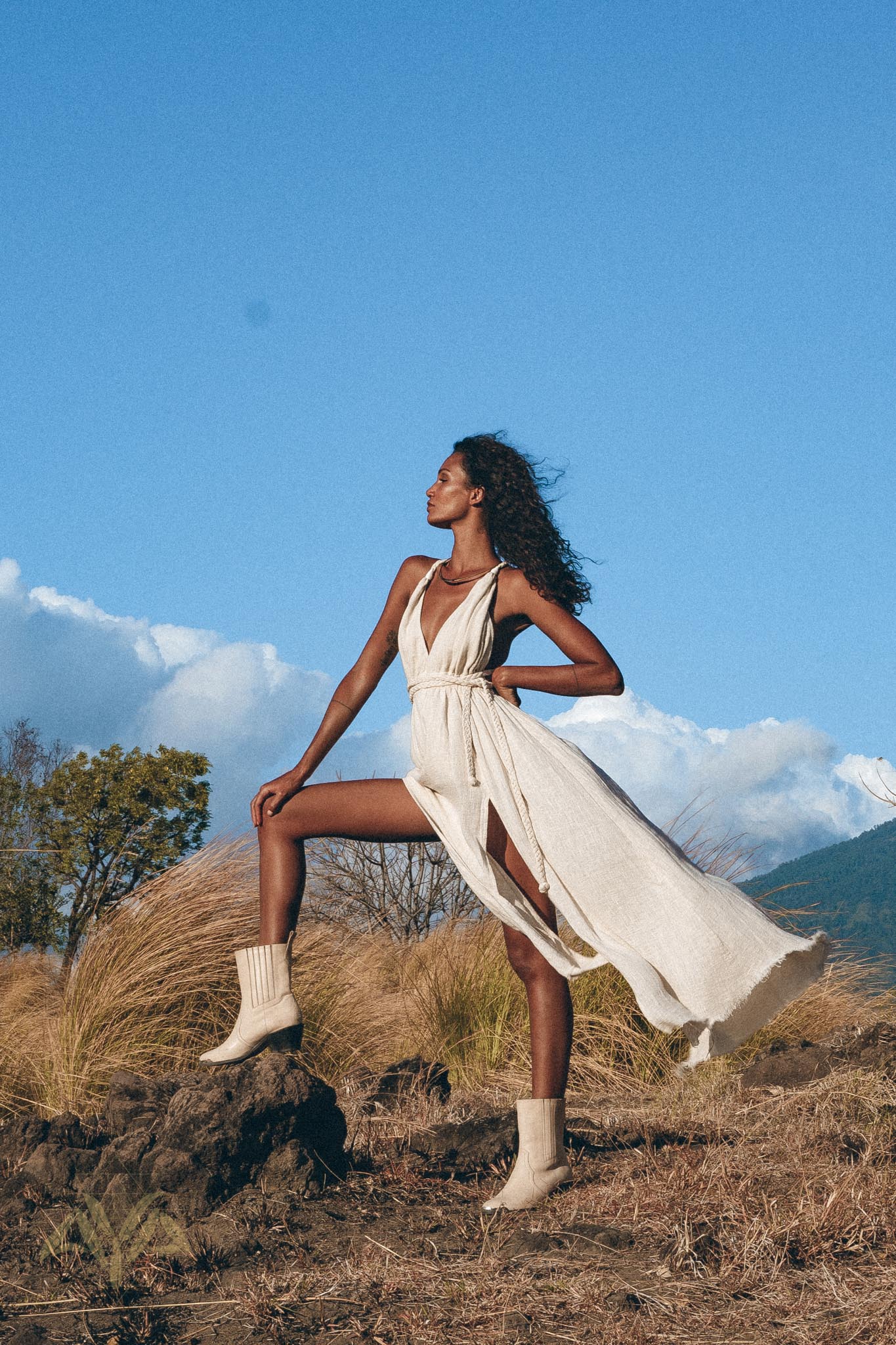 Greek Goddess Dress • Simple Wedding Dress • Organic Cotton Bridesmaid Dress - AYA SW IDR
