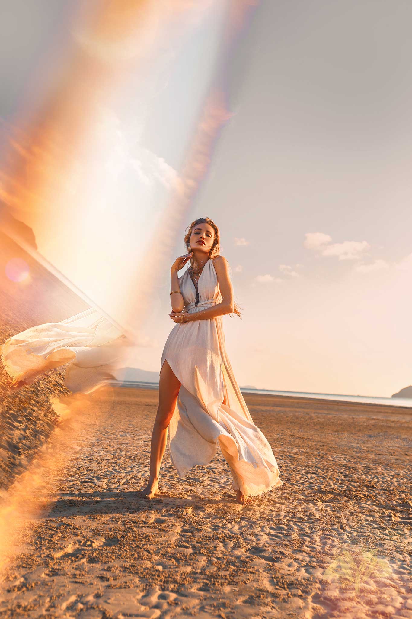 Greek Goddess Dress • Simple Wedding Dress • Organic Cotton Bridesmaid Dress - AYA SW IDR