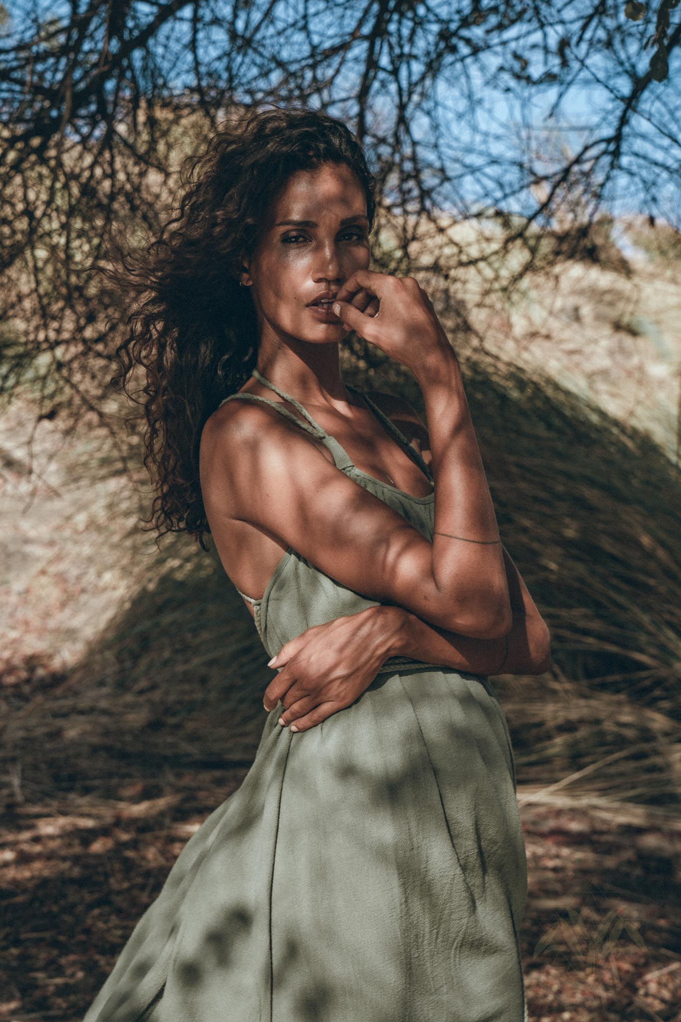 Green Organic Cotton Dress • Bohemian Bridesmaid Dress • Hand Loomed Open Back Dress - AYA SW IDR