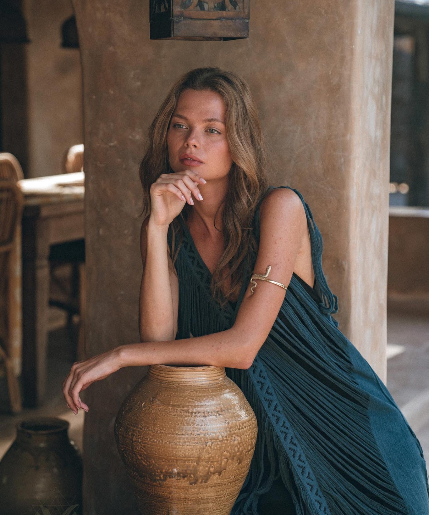 Be unique and beautiful with this asymmetrical maxi dress with handwoven tribal embroidery.