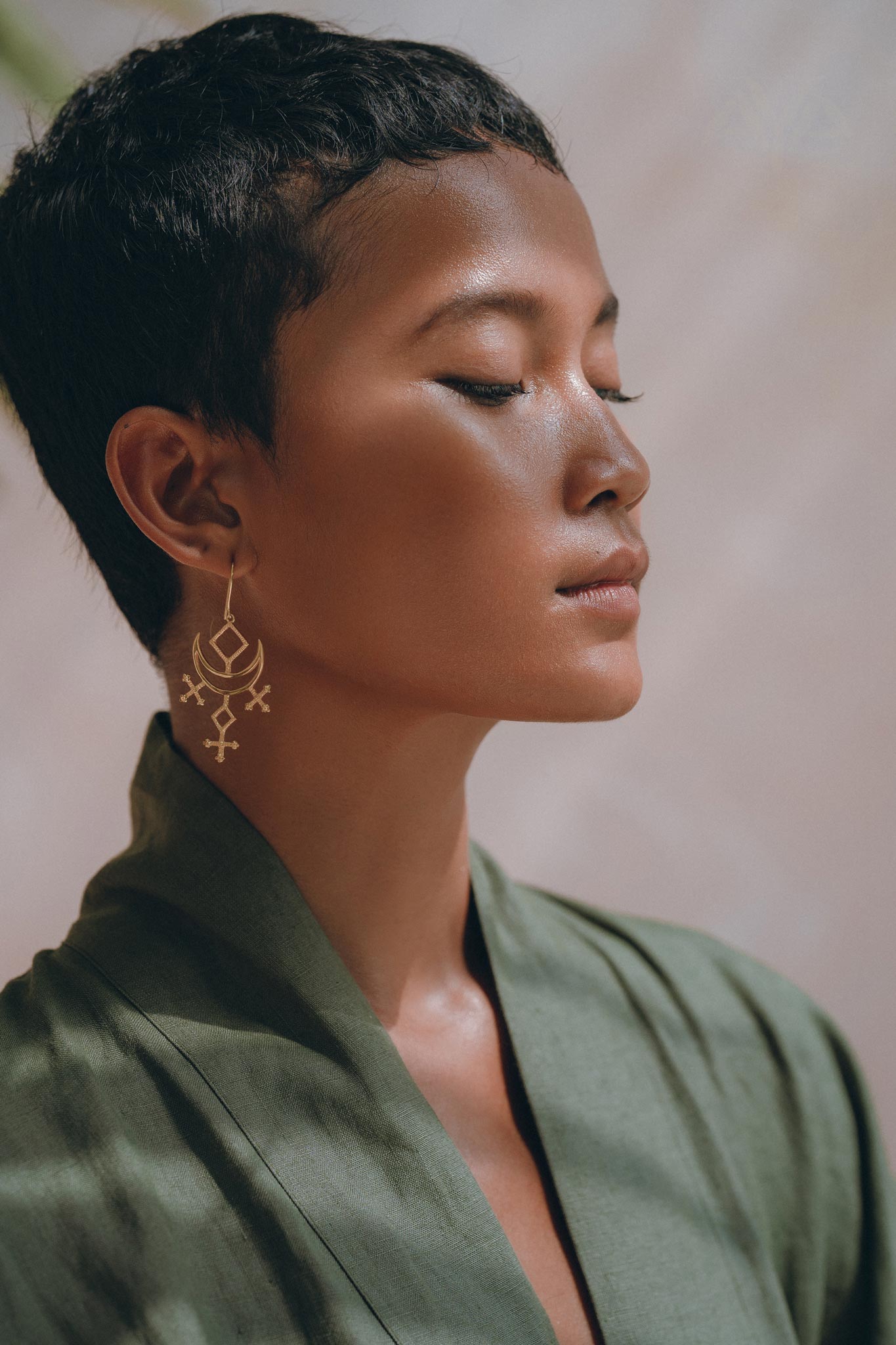 Short Linen Kimono Wrap with Belt, Bohemian Kimono Jacket For Women - AYA Sacred Wear