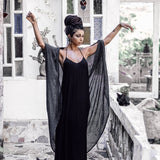 Grey Boho Kimono Cover Up • Boho Bamboo Mantle - AYA SW IDR