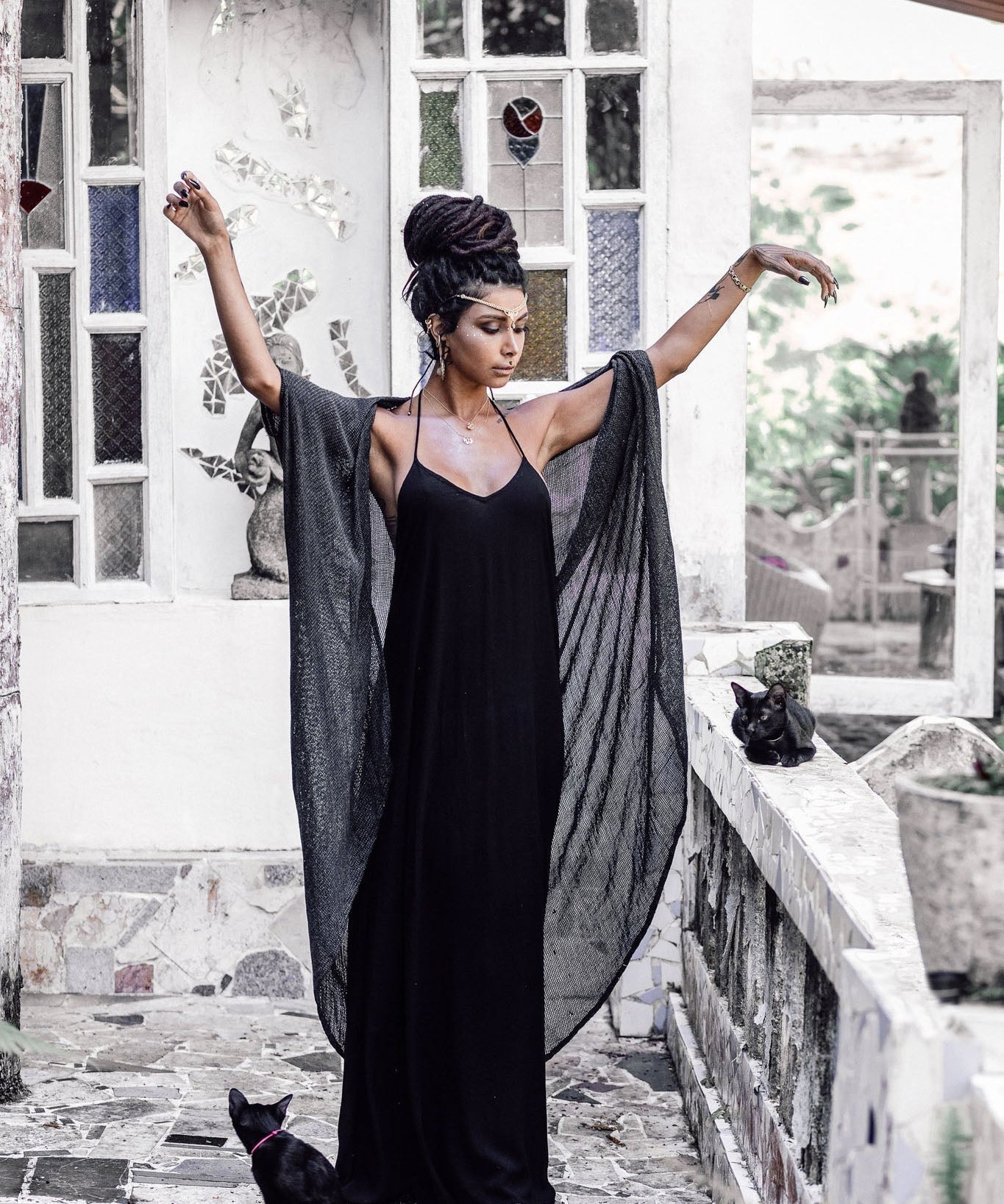 Grey Boho Kimono Cover Up • Boho Bamboo Mantle - AYA SW IDR