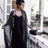 Grey Boho Kimono Cover Up • Boho Bamboo Mantle - AYA SW IDR
