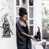 Grey Boho Kimono Cover Up • Boho Bamboo Mantle - AYA SW IDR