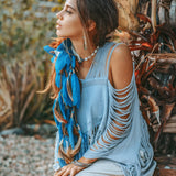 Hand Loomed Cotton Blouse • Boho Top Women • See Through Bohemian Top - AYA SW IDR