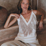 Hand Loomed Cotton Blouse with Hand Embroidery • Bohemian Top - AYA SW IDR