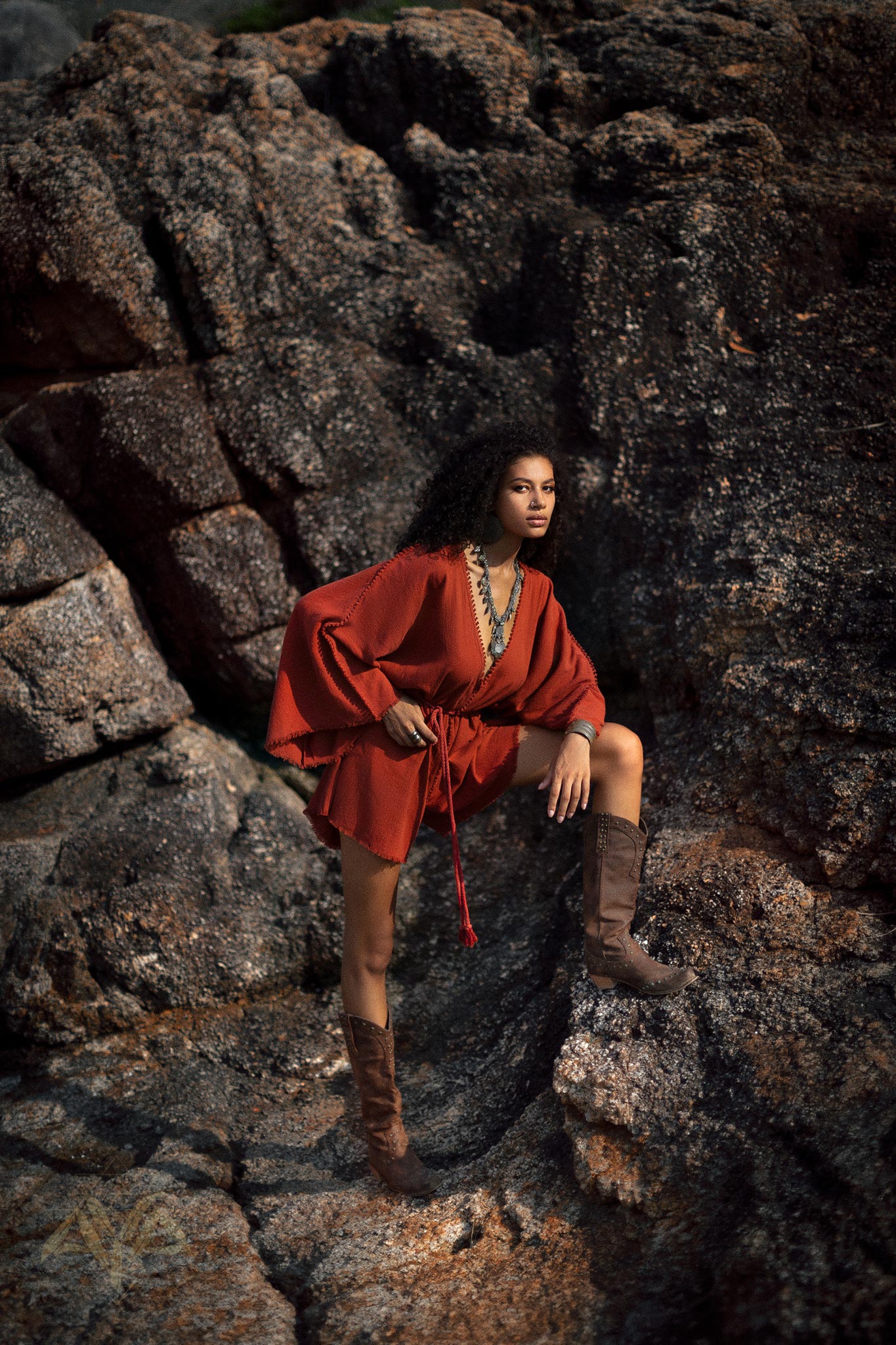 Handmade Knotted Jumpsuit • Red Mini Organic Jumpsuit • Romper Dress Women - AYA SW IDR