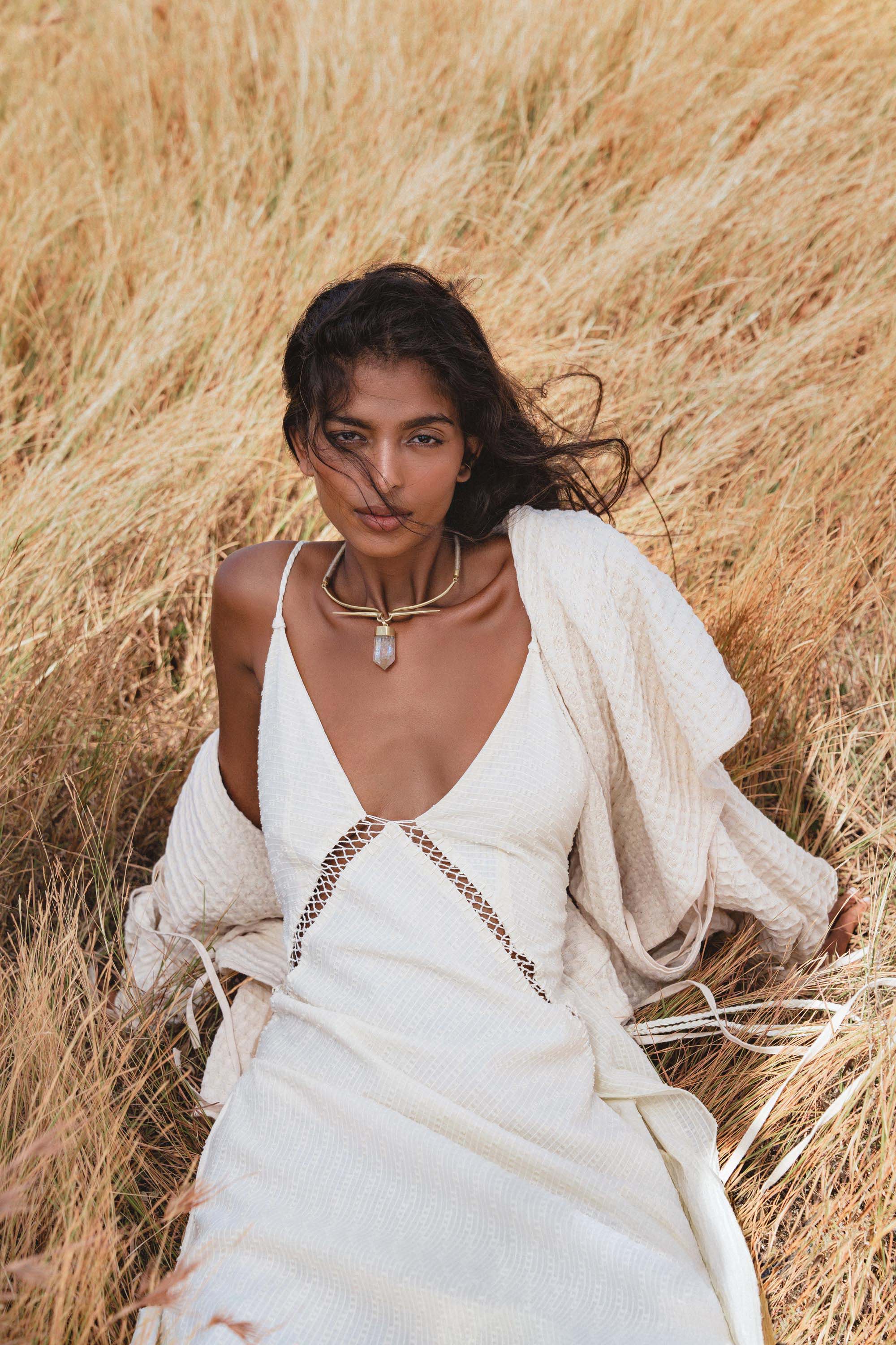 Handwoven Cotton Jacket Top in Cream · Textured Open Layer · Bohemian Statement Piece - AYA SW IDR