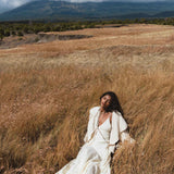 Handwoven Cotton Jacket Top in Cream · Textured Open Layer · Bohemian Statement Piece - AYA SW IDR