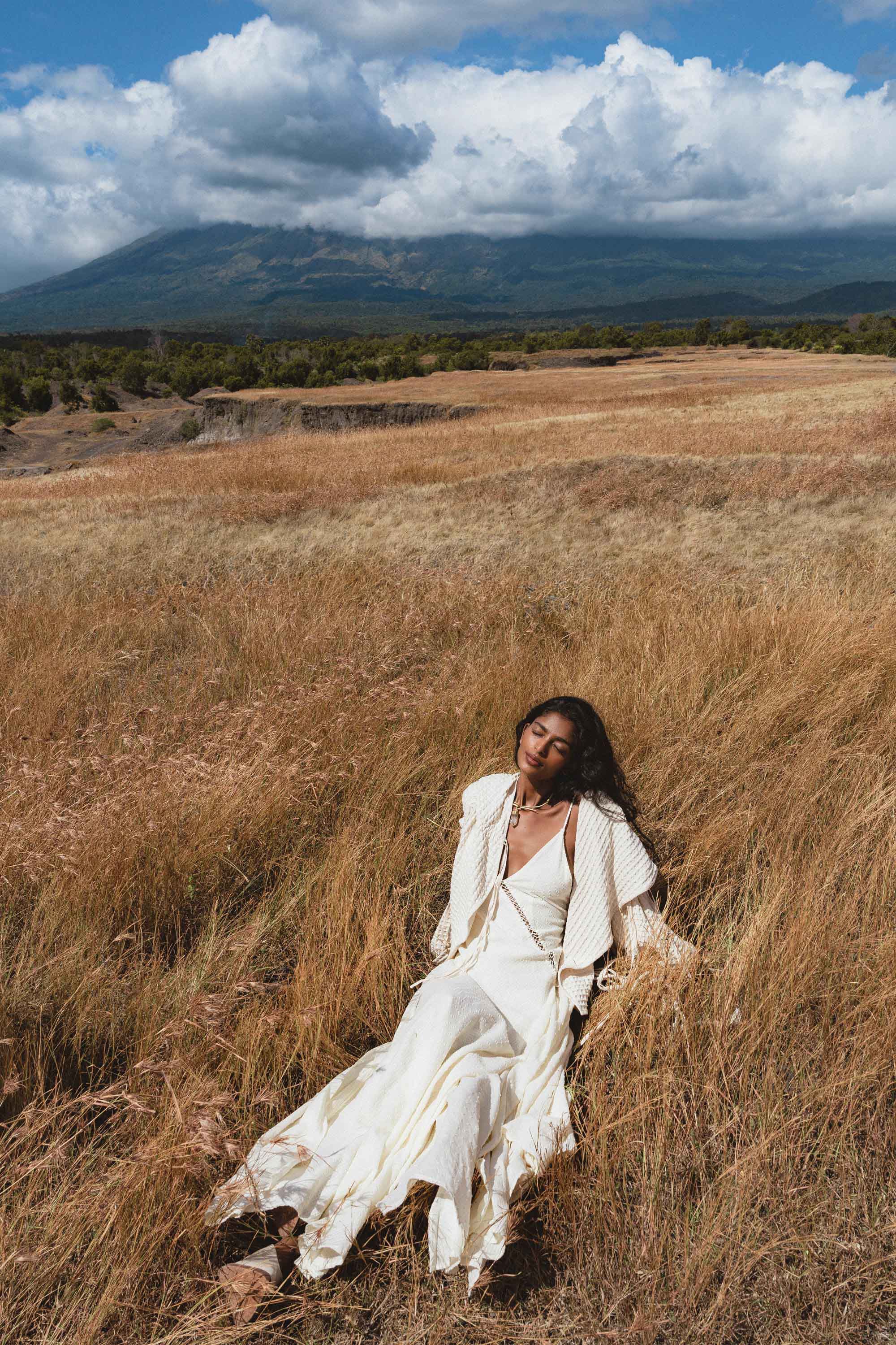 Handwoven Cotton Jacket Top in Cream · Textured Open Layer · Bohemian Statement Piece - AYA SW IDR