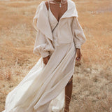 Handwoven Cotton Jacket Top in Cream · Textured Open Layer · Bohemian Statement Piece - AYA SW IDR