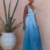 Indigo Blue Botanically Dyed Handmade Macrame Belted Boho Dress - AYA SW IDR