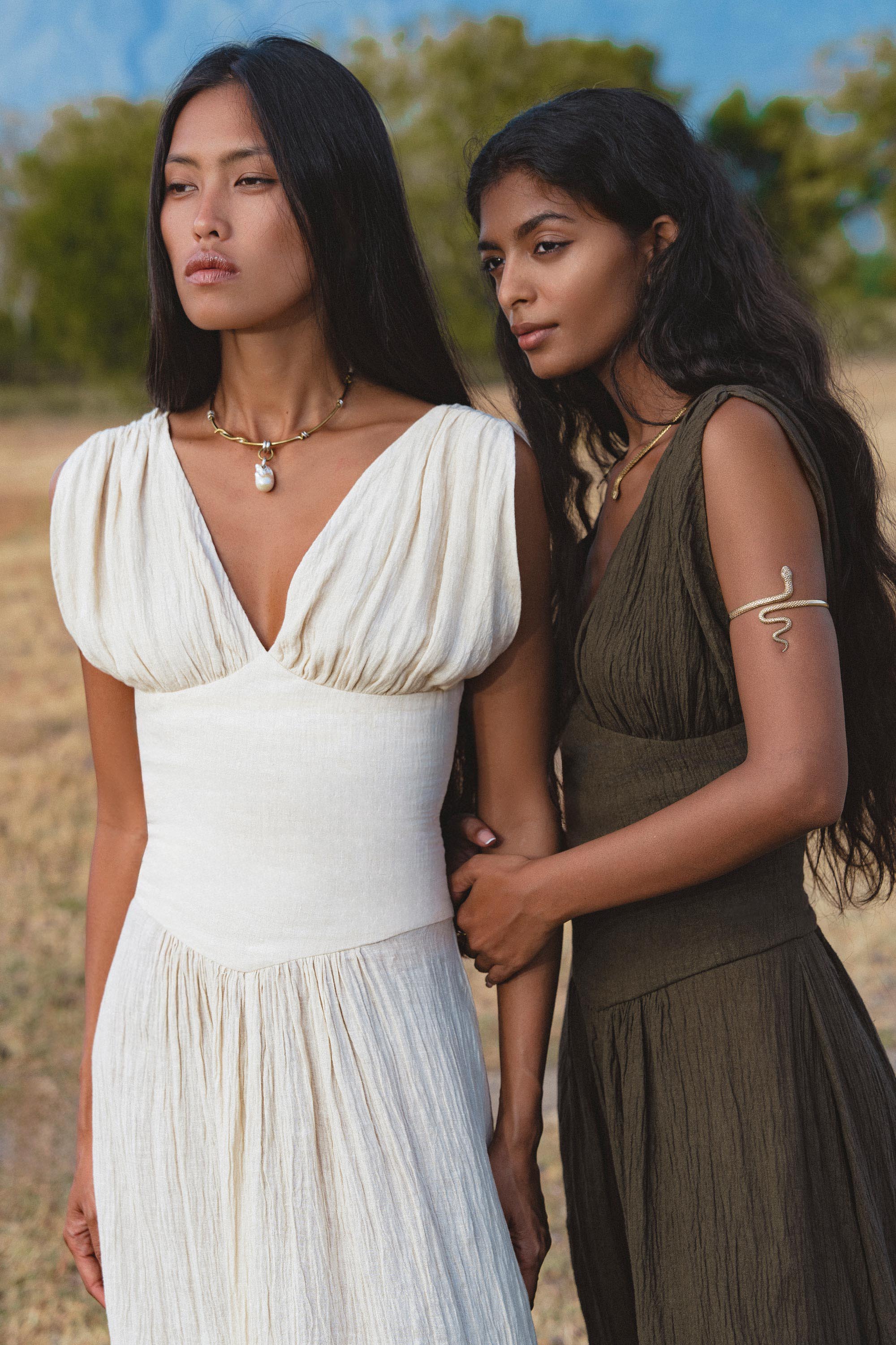 Japan Dress in African Brown Colour — Sustainable Linen Maxi Dress - AYA SW IDR