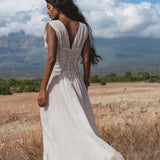 Japan Dress in Ivory Colour — Organic Linen Drop - Waist Wedding Dress - AYA SW IDR