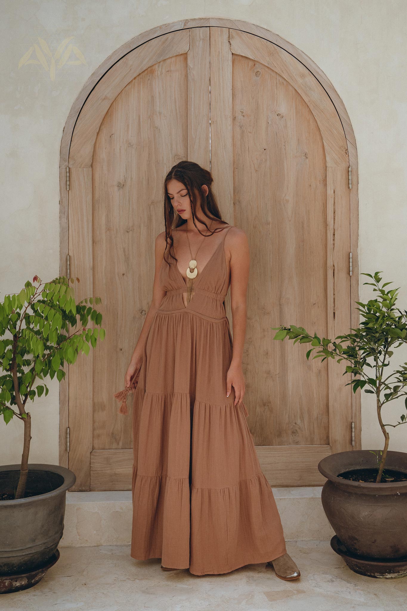 Latte Multiway Dress • Beach Adjustable Dress • Boho Sleeveless Dress - AYA SW IDR
