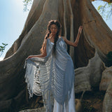 Crafted with care and skill, this bohemian dress is perfect for your summer wardrobe and features a hand-loomed layover and hand-embroidery.