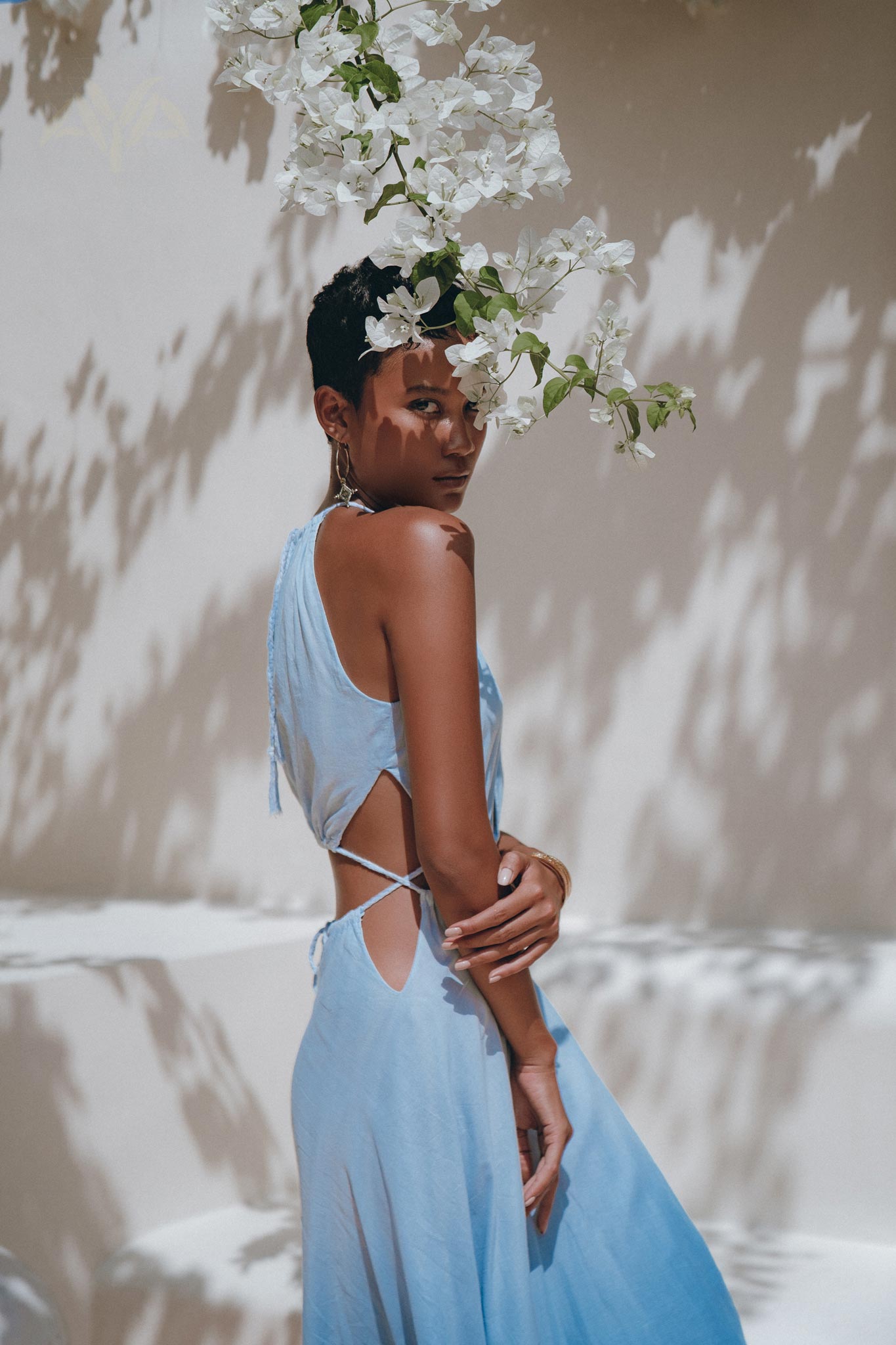 Boho Dress, Open Back Belly Dress, Organically Dyed Adjustable Dress - AYA Sacred Wear