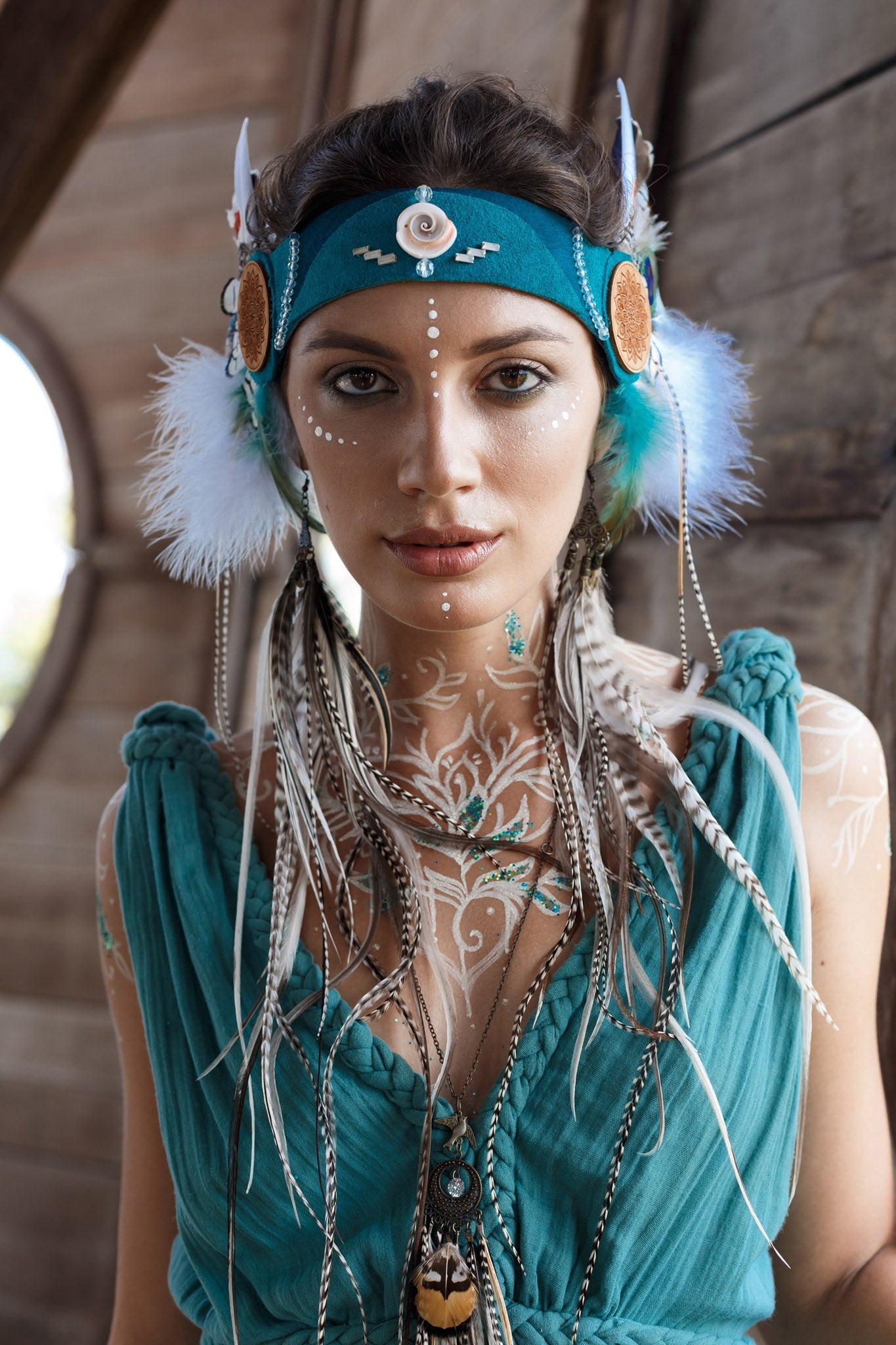 Turquoise Nomad Spirit Dress  (Adjustable size, multiway dress) - AYA Sacred Wear