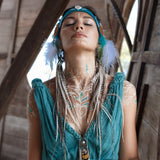 Turquoise Nomad Spirit Dress  (Adjustable size, multiway dress) - AYA Sacred Wear