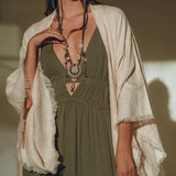 Linen Cardigan Women • Light Pink Overcoat • Linen Wrap Cardigan with Belt - AYA SW IDR