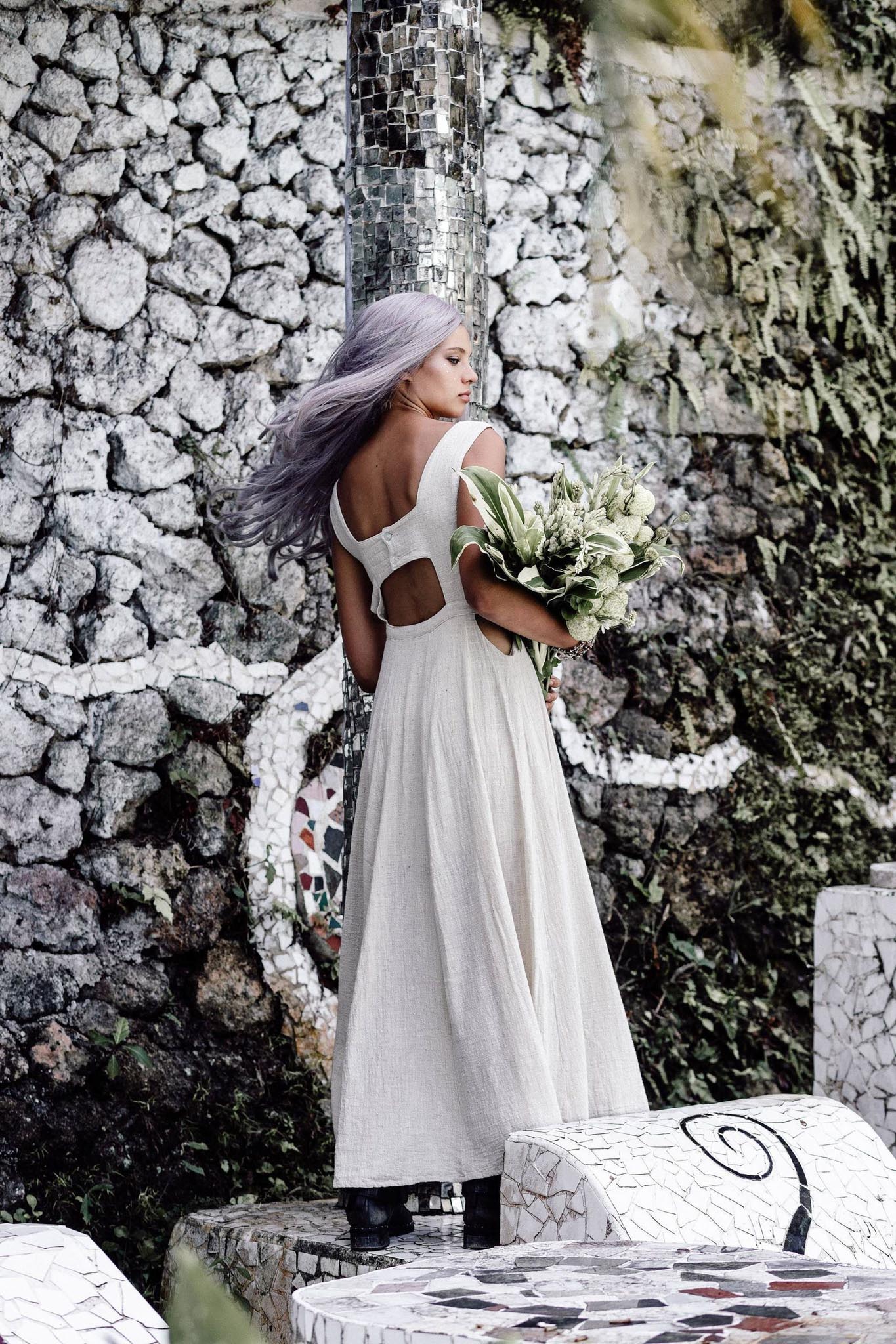 Long Boho Simple Wedding Dress - AYA SW IDR