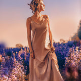 Long Maxi Boho Dress • Rose Gold Bridesmaid Bohemian Tribal Dress - AYA SW IDR