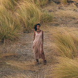 Long Maxi Boho Dress • Rose Gold Bridesmaid Bohemian Tribal Dress - AYA SW IDR