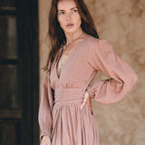 Long Sleeve Organic Boho Dress • Bridesmaid Dress • Bohemian Dress - AYA SW IDR