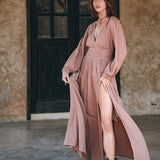 Long Sleeve Organic Boho Dress • Bridesmaid Dress • Bohemian Dress - AYA SW IDR