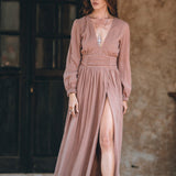 Long Sleeve Organic Boho Dress • Bridesmaid Dress • Bohemian Dress - AYA SW IDR