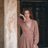 Long Sleeve Organic Boho Dress • Bridesmaid Dress • Bohemian Dress - AYA SW IDR